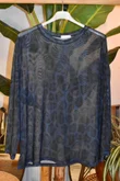 Bobby Mesh Layering Top Aliyah Leopard Navy